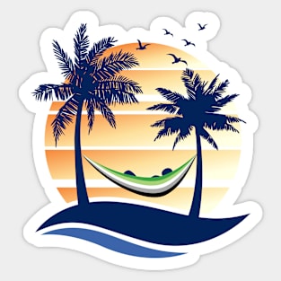 Aromantic Pride Hammock Summer Beach Sunset Sticker